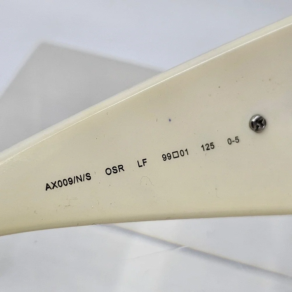 Armani Exchange AX009/N/S Shield Sunglasses Cream Silver Purple Gradient Y2K